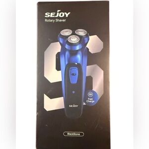 SEJOY Men Rechargeable Electric Shaver Pop-up Trimmer Rotary Wet/Dry Shave Beard